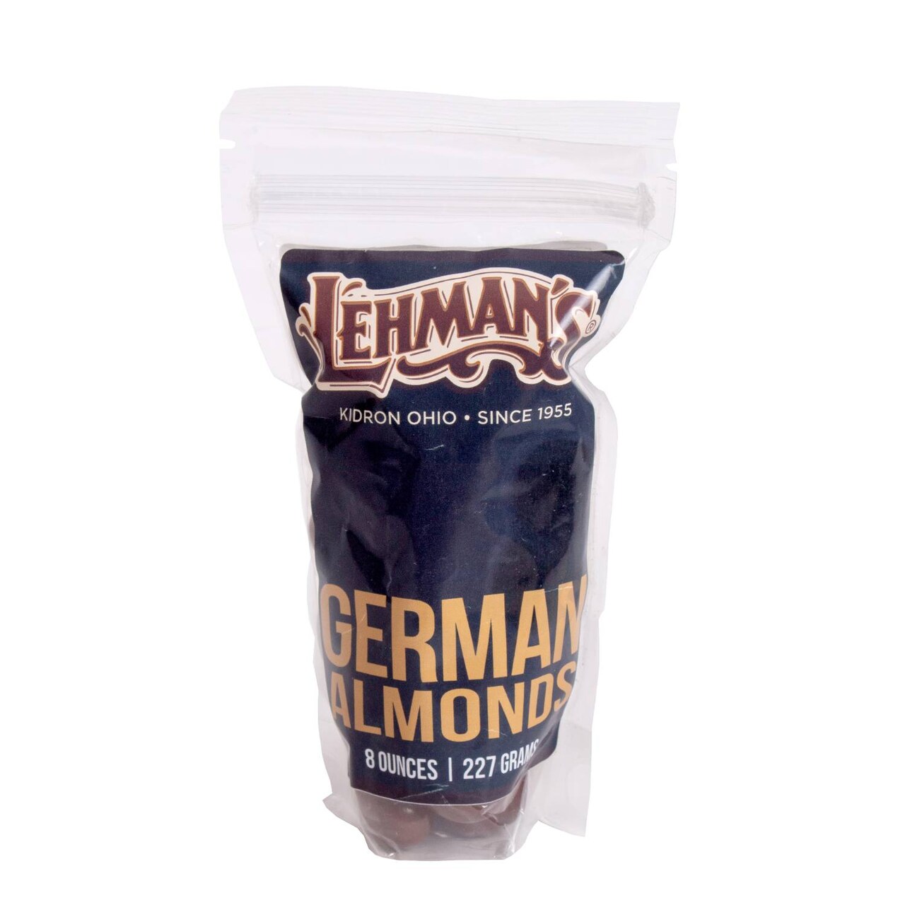Lehman's German Chocolate Covered Almonds Candy, 8 oz Resealable Bag